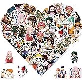 100PCS Japanese Anime Mixed Funny Cartoon Waterproof Sticker for Water Bottles Cartoon Characters St
