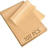 100Pcs Parchment Paper Sheets, 9x13 In Unbleached Parchment Paper for Baking Grilling Air Fryer and
