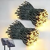 2 Pack 200 LED Solar String Lights for Outside, Solar Christmas Lights Outdoor Waterproof, Solar Out