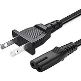 2 Prong TV Power Cable Cord for TCL Roku Smart LED LCD HD TV 24" 32" 40" 42" 43" 48" 50" 55" 60" 65"