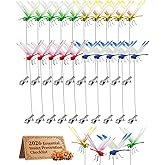 20Pcs Dragonfly Dragon Fly Clips for Bugs Repellent Decor 3D Garden Outdoor Flying Butterflies Decor