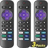 3 Pack Replacement Remote Control Only for Roku TV, Compatible with All TCLRoku/HisenseRoku/OnnRoku/
