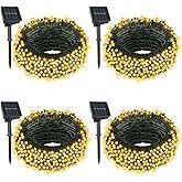 4 Pack Solar String Lights,Total 132Ft 400 LED Solar Powered Twinkle String Lights Waterproof with 8
