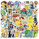 50 PCS Pokémon Stickers Cute Cartoon Monster Stickers,Japanese Anime Stickers,Vinyl Sticker for Wate