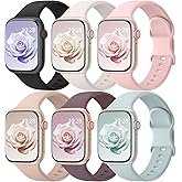 6 Pack Sport Bands Compatible with Apple Watch Bands 38mm 40mm 41mm 42mm 44mm 45mm 46mm 49mm for Wom
