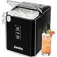 Aeitto Ice Makers Countertop, 9 Ice Cubes Release in 6 Mins, 26Lbs/24H, 2 Sizes of Bullet Ice Machin