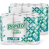Amazon Brand - Presto! Ultra-Strong Premium Paper Towels, 158 Sheet Huge Roll - Flex-a-Size, 12 Roll