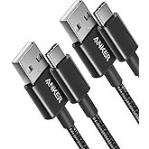 Anker Cable [2 Pack 3ft], USB A to USB C Cable for iPhone 17 Series,Samsung Galaxy S10 S10+, LG V30,