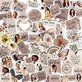 Aposwow Black Women Stickers for Adults - 100 Pcs Jesus Inspirational Water Bottle Stickers for Visi