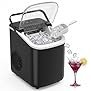 Bayany Countertop Ice Maker with Handle, 26lbs/24H, Small Portable Self-Cleaning Ice Machine with Ba