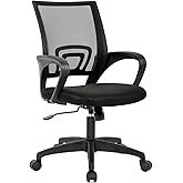 BestOffice | Ergonomic Office Chair | Mid-Back Swivel Desk Chair | Breathable Backrest & Lumbar Supp
