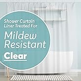 BigFoot Clear Shower Curtain Liner - 72x72 Odorless Plastic with Magnets, Washable Long Bathroom Cur
