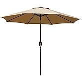 Blissun 9' Outdoor Patio Umbrella, Outdoor Table Umbrella, Yard Umbrella, Market Umbrella with 8 Stu