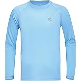 Boys UPF 50+ Swim Shirt Long Sleeve, 1 or 2 Pack UV Sun Protection Rash Guard, Youth Kids SPF Water 