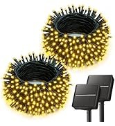 Brightown Solar String Lights Outdoor, 2 Pack Total 80FT 200 LED Solar Powered String Lights Wate...