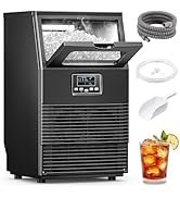 COWSAR Commercial Ice Maker Machine, 66Lbs/24H Freestanding Undercounter Ice Maker with 8Lbs Stor...