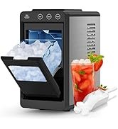 COWSAR Ice Maker Countertop, 8 Cubes in 6 Mins, 26 lbs/24H, Portable Ice Machine with Basket and ...