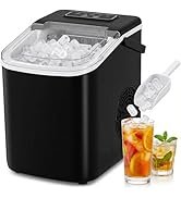Countertop Ice Maker, Portable Ice Maker with Handle, 2 Sizes of Ice, 9 Ice Cubes in 6 Mins, 26Lb...