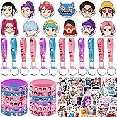 Demon Hunters Birthday Party Supplies, 96PCS Party Gifts Merch Set for Kpop Theme Party