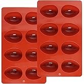 Dqwtb 2 Pack Silicone Egg Molds 8 Cavity Easter Silicone Candy Mold 3D Egg-Shaped Silicone Baking Mo