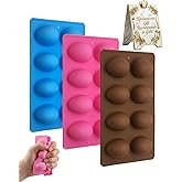 Easter Egg Silicone Mold for Baking 3 Pack Food-Grade Chocolate Molds Non-stick Shaped Freezer DIY S