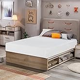 FDW | 8 Inch Twin Mattress | Medium Firm | Gel Memory Foam Mattress | White | Bed in a Box, CertiPUR