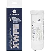 GE XWFE Refrigerator Water Filter, Genuine Replacement Filter, Certified to Reduce Lead, Sulfur, and