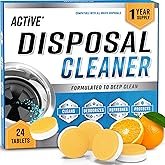 Garbage Disposal Cleaner Deodorizer Tablets - 24 Pack, New Powerful XL Foaming Tablet - Fresh Citrus