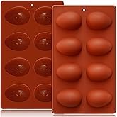 HKNMTT Silicone Egg Molds Easter 2PCS, 2.4" Food Grade 3D Moulds for Vegan Deviled Eggs Peanut Filli