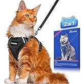 Halypet Cat Harness and Leash Set [ MAX Safety Third Generation ] Escape Proof Soft Adjustable Cat L