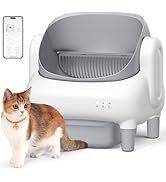 Hazrela Automatic Cat Litter Box,Self Cleaning Litter Box for Multiple Cats with Open Top Design,...