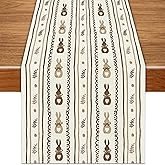 Heirloom Haven Easter Bunny Rabbit Table Runner 13x72 Inch,Stripe Plant Seasonal Spring Holiday Tabl