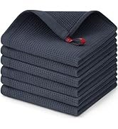 Homaxy 100% Cotton Dish Cloths - Waffle Weave Soft and Absorbent Dish Towels - 6 Pack Quick Dry D...