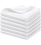 Homaxy Premium Microfiber Waffle Weave Kitchen Dish Cloths, 12 x 12 Inch Ultra Absorbent and Soli...