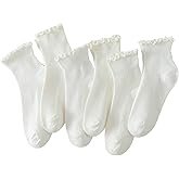 Hstyle 6 Pairs of Ruffle Socks Women, Cute Ruffle Ankle Socks