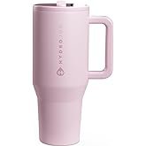 HydroJug Traveler - 40 oz Water Bottle with Handle & Flip Straw - Fits in Cup Holder, Leak Resistant