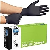 Inspire Black Nitrile Disposable Gloves | 4.5 Nitrile Disposable Safety Medical Cooking Cleaning Glo