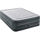 Intex 64417ED 22in Queen Dura-Beam Comfort Plush High-Rise Inflatable Air Mattress with Built in Pum