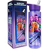 KPop Demon Hunters Officially Licensed Huntrix Water Bottle for Girls, 25oz Leak Proof with Straw Li