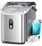 Kismile Nugget Ice Makers Countertop, 35Lbs/24H, Portable Sonic Ice Machine with Self-Cleaning/On...