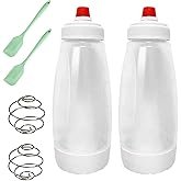 Korvanta Pancake Batter Dispenser,Pancake Batter Dispenser Bottle with Whisk Ball and Stand Base, Ba