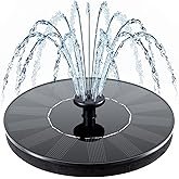 Mademax Solar Bird Bath Fountains, Upgrade 1.4W Solar Fountain Pump with 6 Nozzles, Free Standing Fl