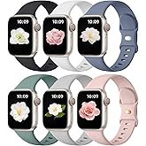 Maledan 6 Pack Bands Compatible for Apple Watch Band 38mm 40mm 41mm 42mm 44mm 45mm 46mm 49mm Women M