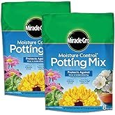 Miracle-Gro Moisture Control Potting Mix - Plant Soil For Container Plants, Protects against Over- a