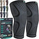 Modvel Compression Knee Brace for Women & Men, 2-Pack Knee Brace for Running Knee Pain, Knee Support
