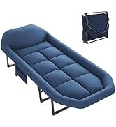 NEWBULIG Foldable Camping Cot for Adults,Sleeping Cots with Mattress, Pillow and Side Pocket, 6-A...