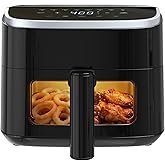 OLIXIS 4QT Air Fryer with Visible Window, 1500W Digital Touchscreen Air Fryer with 8 Presets, Auto S