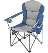 OLIXIS Folding Camping Chair, Portable Collapsible Chair with Cup Holder, Non-Slip Feet, Heavy Du...