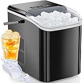 OLIXIS Ice Maker Machine with Handle,26lbs in 24Hrs,9 Ice Cubes in 6 Mins,Auto-Cleaning Portable Ice