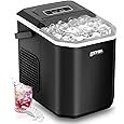 OSTBA Countertop Ice Maker Machine, Portable Ice Maker Makes 9 Bullet Ice Cubes in 6 Minutes, 26Lbs/